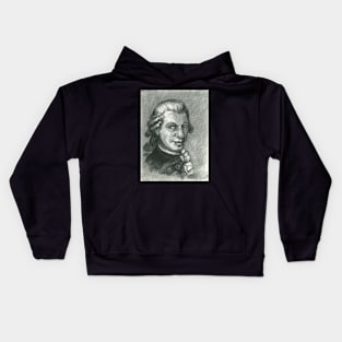 Wolfgang Amadeus Mozart - charcoal portrait Kids Hoodie